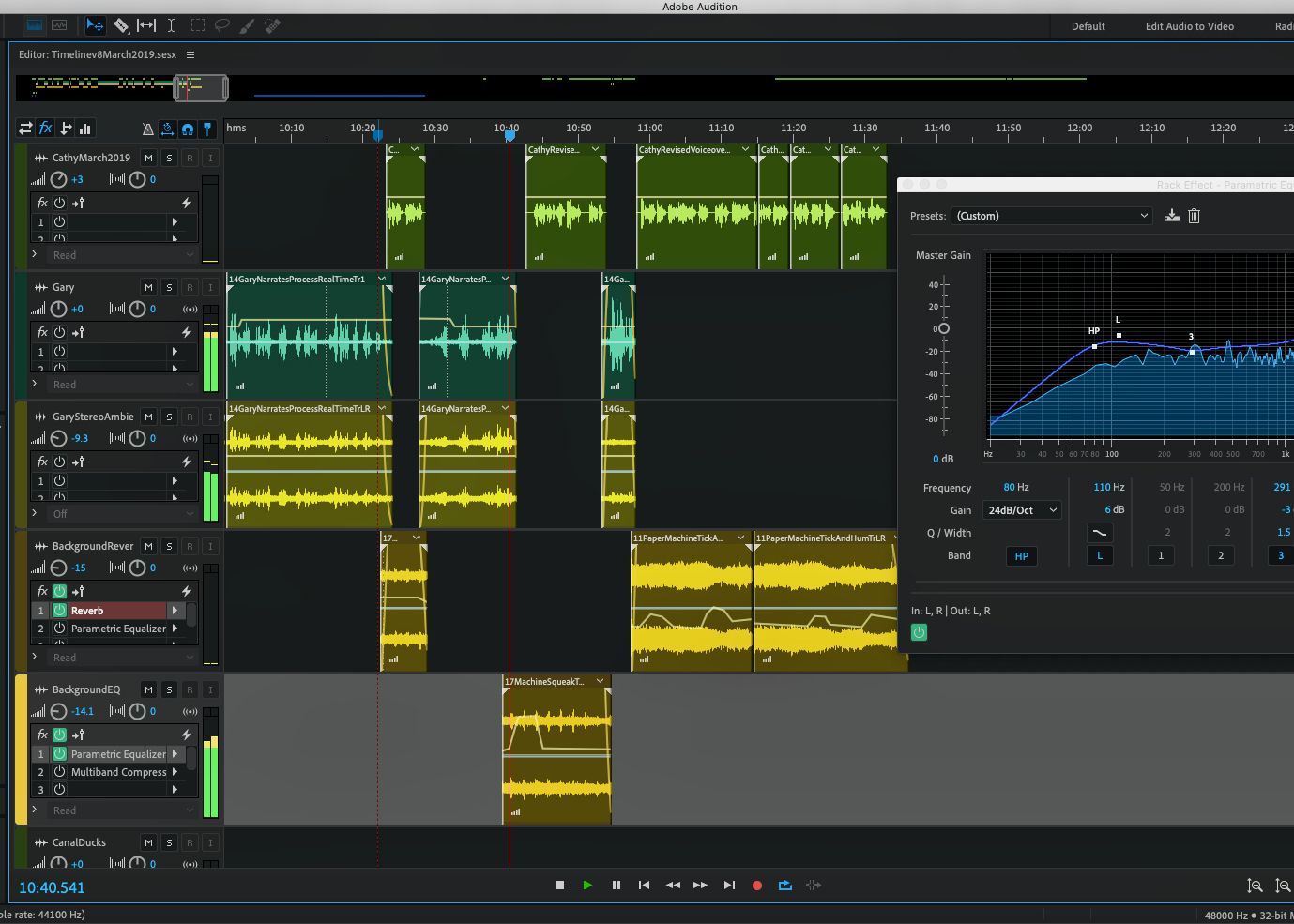 Layering up voices and sounds for a podcast